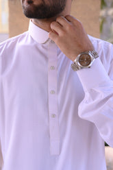 AlifYay White Kameez Shalwar - Cotton - 2 piece - AY-015